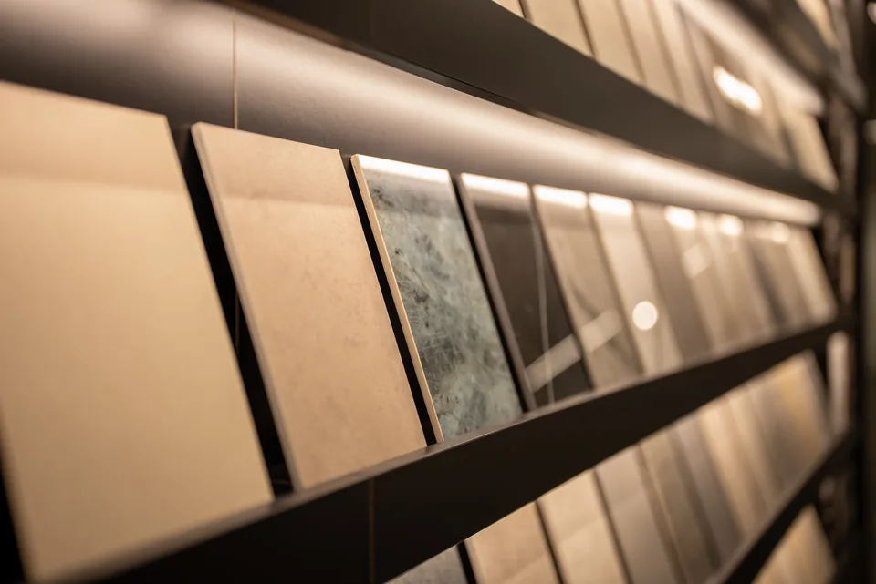Oberflächenmuster zum Vergleichen im Arvion-Showroom